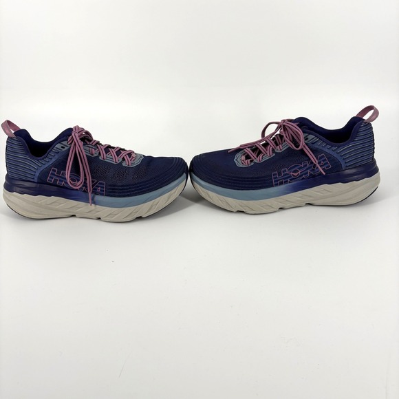 Hoka One One Bondi 6 Womens Running Shoes Blue Purple Gray Sneakers Sz Wns 9.5 - Picture 4 of 10